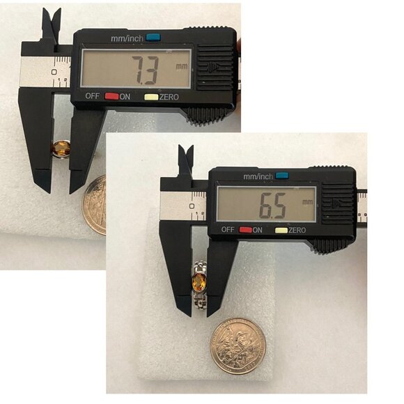 Sterling Silver 925 East West Oval Citrine Basketweave Chain Link Band Ring Sz 8 - Picture 11 of 16